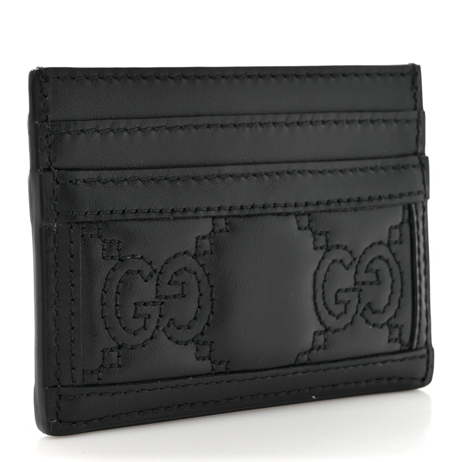 Gucci Calfskin GG Matelasse Card Holder Black 3 of 7
