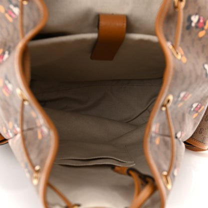 Gucci X DISNEY Mini Vintage GG Supreme Monogram Mickey Mouse Medium Backpack Beige Vintage Sun Oil 5 of 10