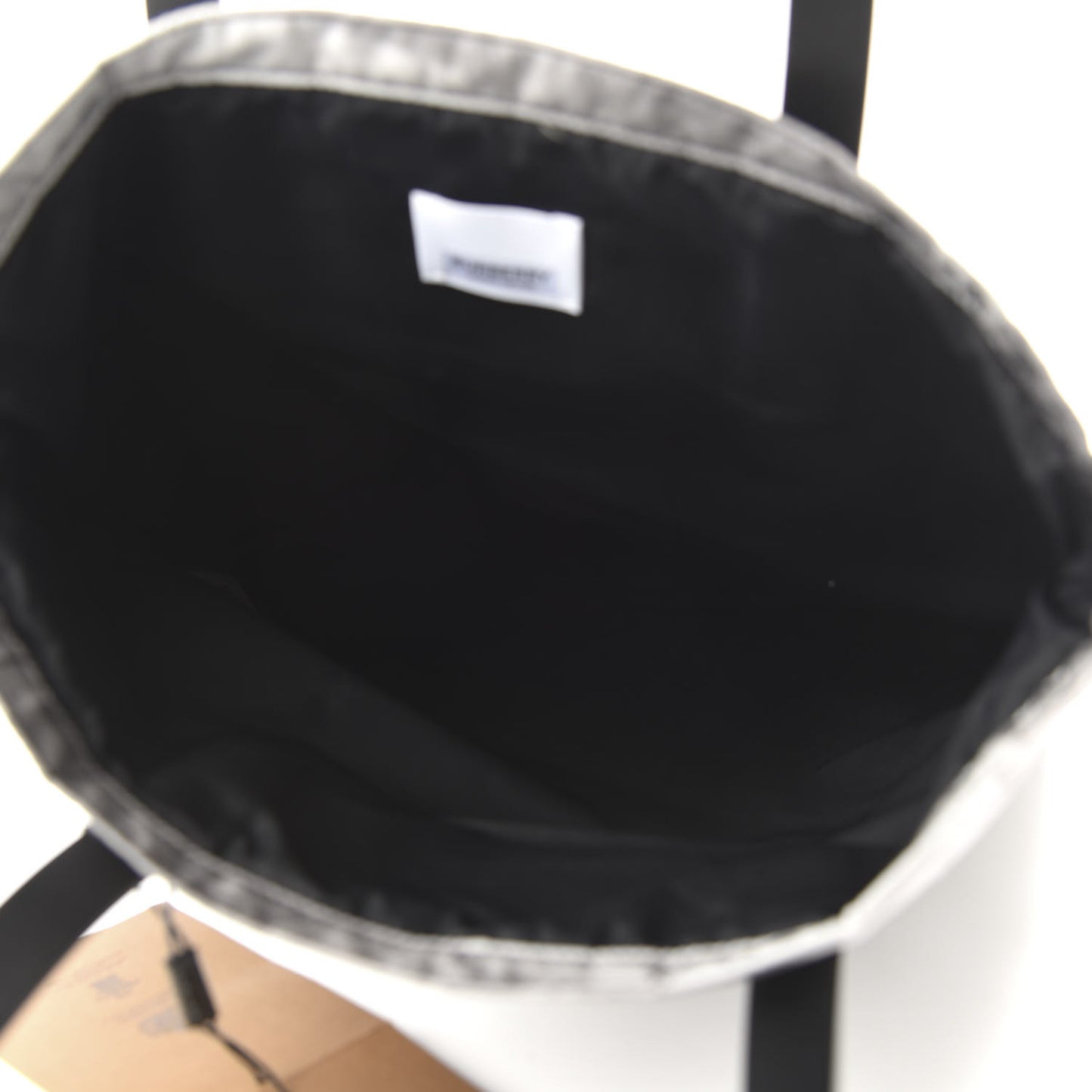 Nylon Rave Print Flat Tote Bag Black