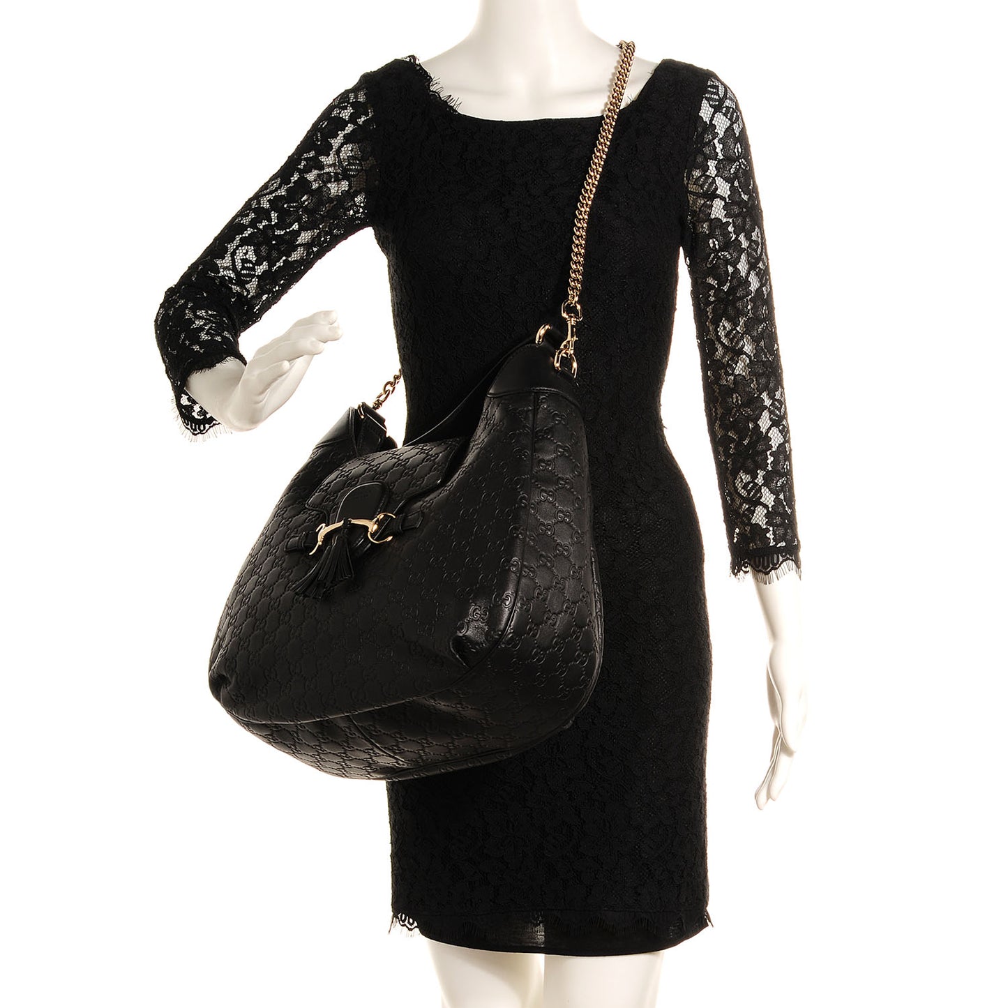 Guccissima Medium Emily Hobo Black