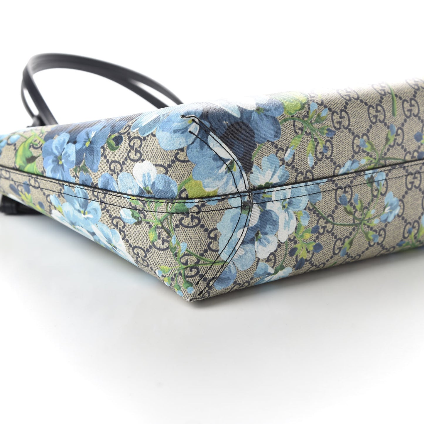 GG Supreme Monogram Blooms Small Reversible Tote Beige Blue Navy