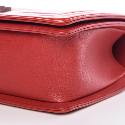 Chanel Goatskin Quilted Patent Medium Duo Boy Flap Red 9 of 10