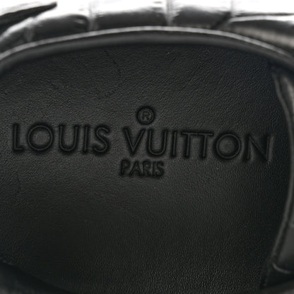 Louis Vuitton Calfskin Crocodile Embossed Frontrow Mens Sneakers 8 Black 15 of 20