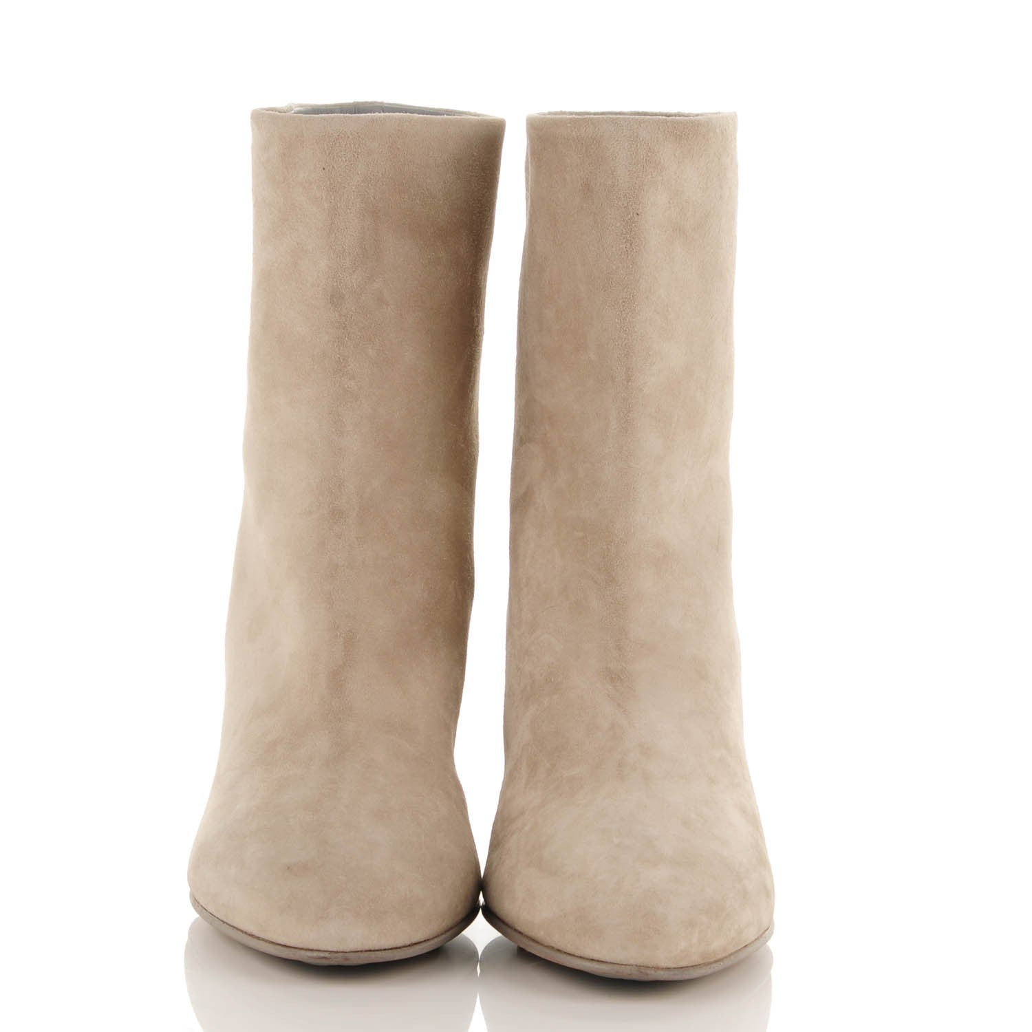 Chanel Suede Calfskin CC Short Boots 39 Beige 2 of 9