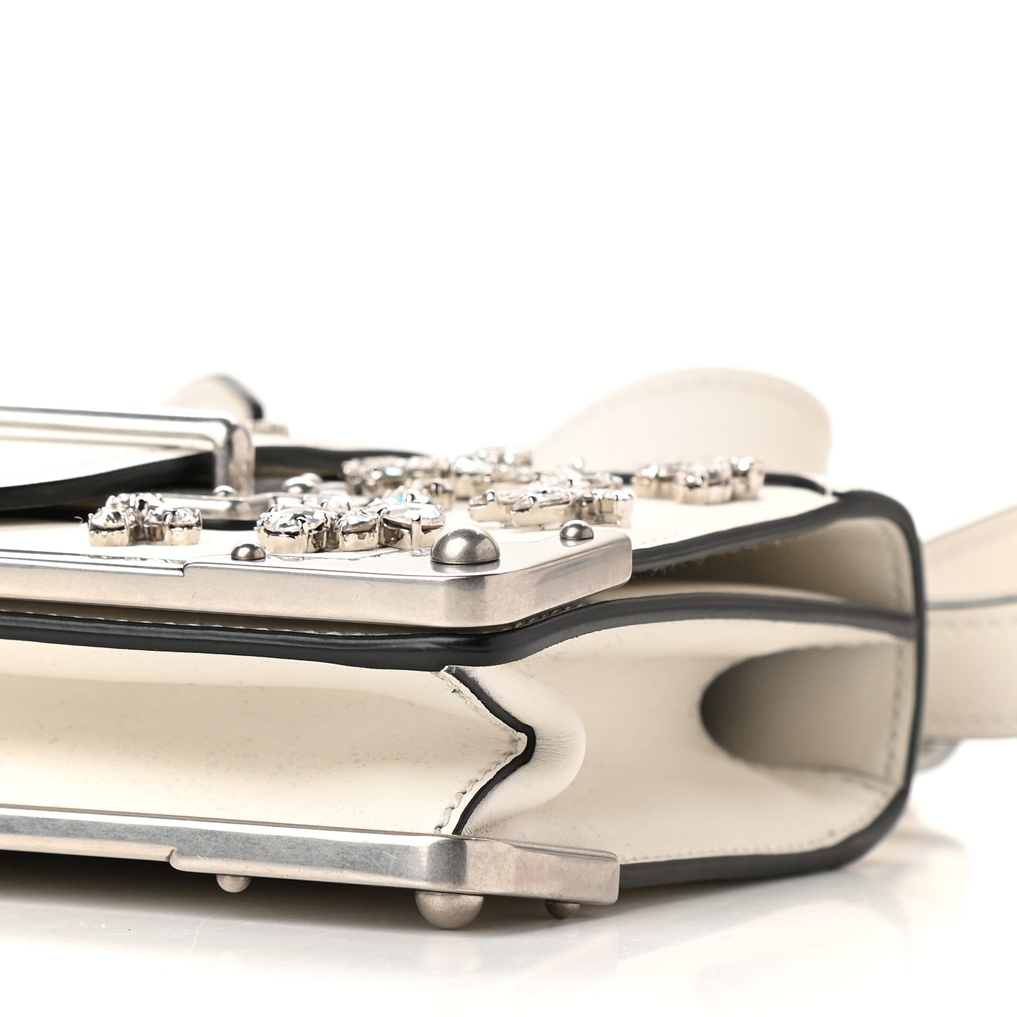 Crystal City Calf Saffiano Cahier Shoulder Bag White