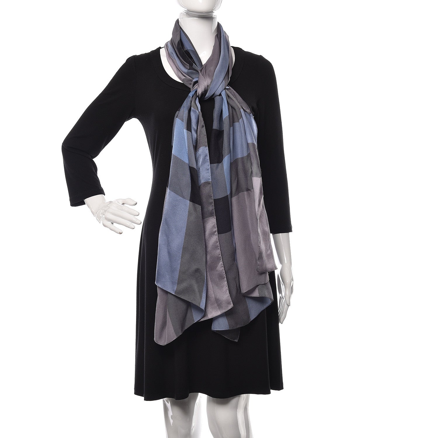 Burberry Silk Mega Check Mulberry Scarf Lavender 2 of 4