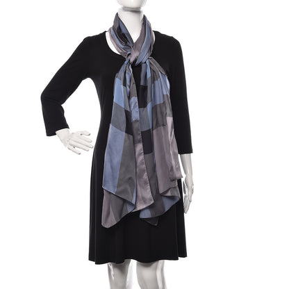 Burberry Silk Mega Check Mulberry Scarf Lavender 2 of 4
