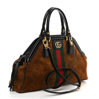 Gucci Suede Ophidia Medium Re(Belle) Top Handle Bag Nocciola Black 3 of 11