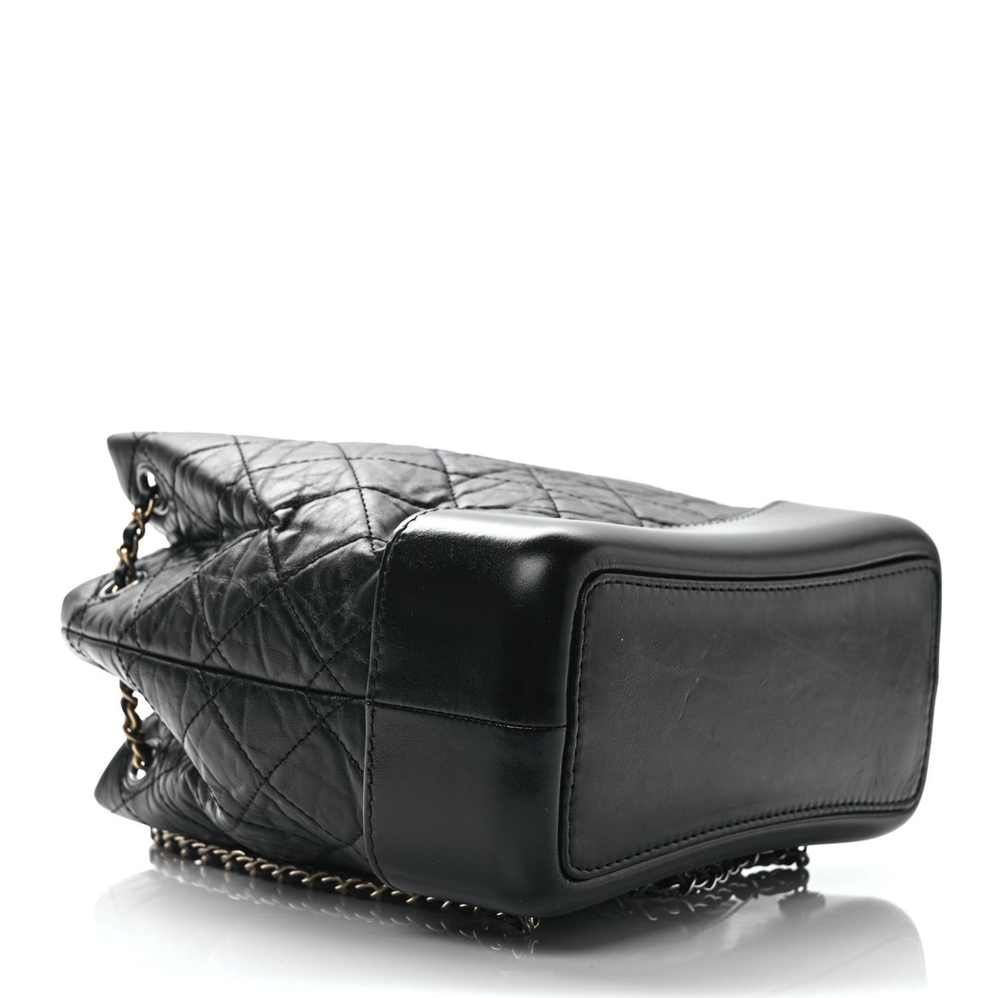 Aged Calfskin Quilted Small Gabrielle Backpack Black