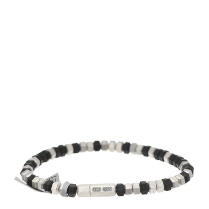 David Yurman Sterling Silver Rubber Hex Bead Bracelet Black 3 of 4