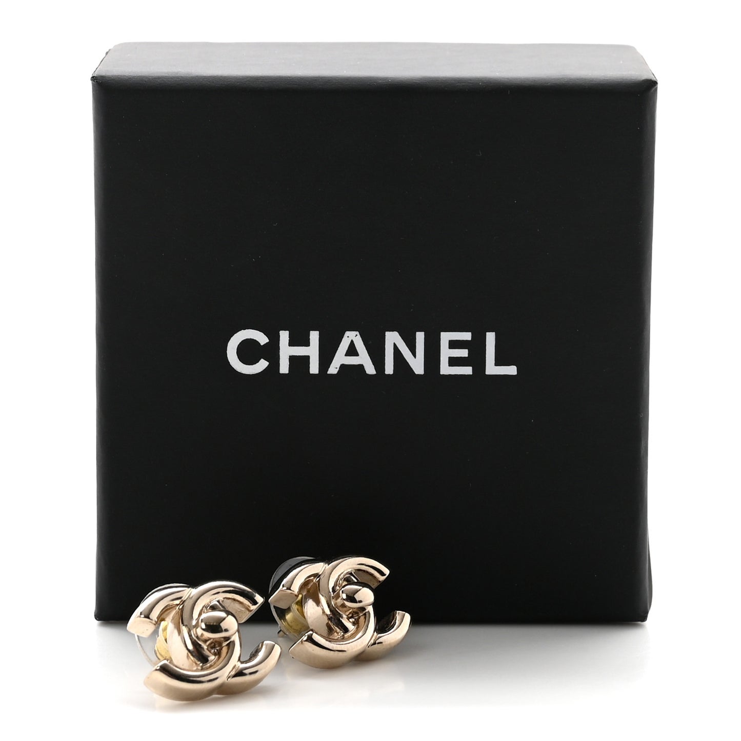 Metal CC Turnlock Earrings Gold