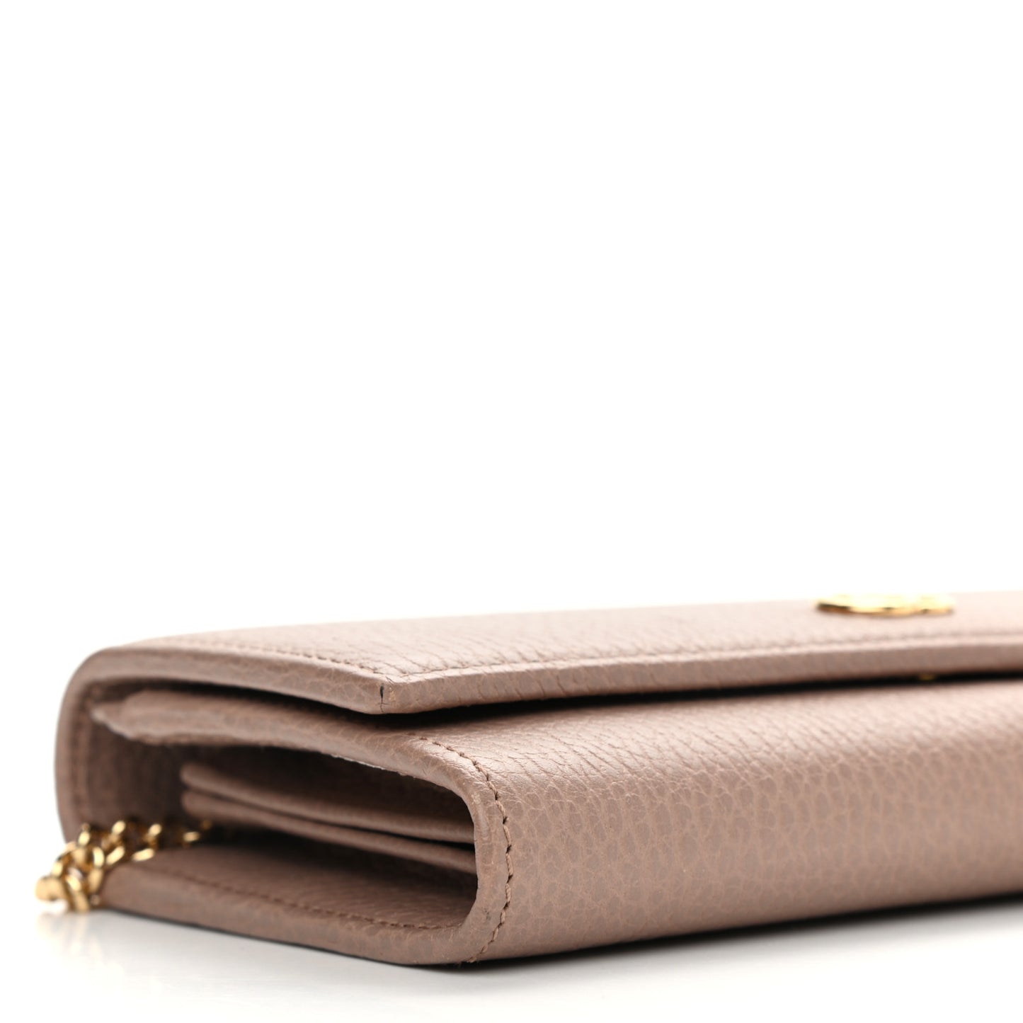 Dollar Calfskin Petite GG Marmont Wallet Chain Bag Porcelain Rose
