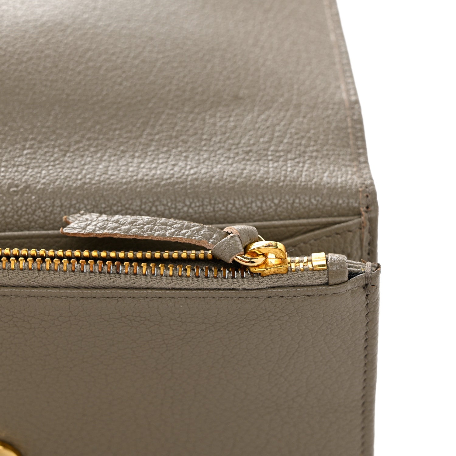 Balenciaga Chevre Gold Metallic Edge Hardware Zip Around Wallet Gris Taupe 7 of 8