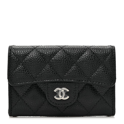 Chanel Caviar Quilted Flap Card Holder Wallet Black 1 of 8