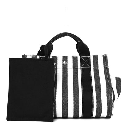 Hermes Canvas Striped Cannes Black White 1 of 8