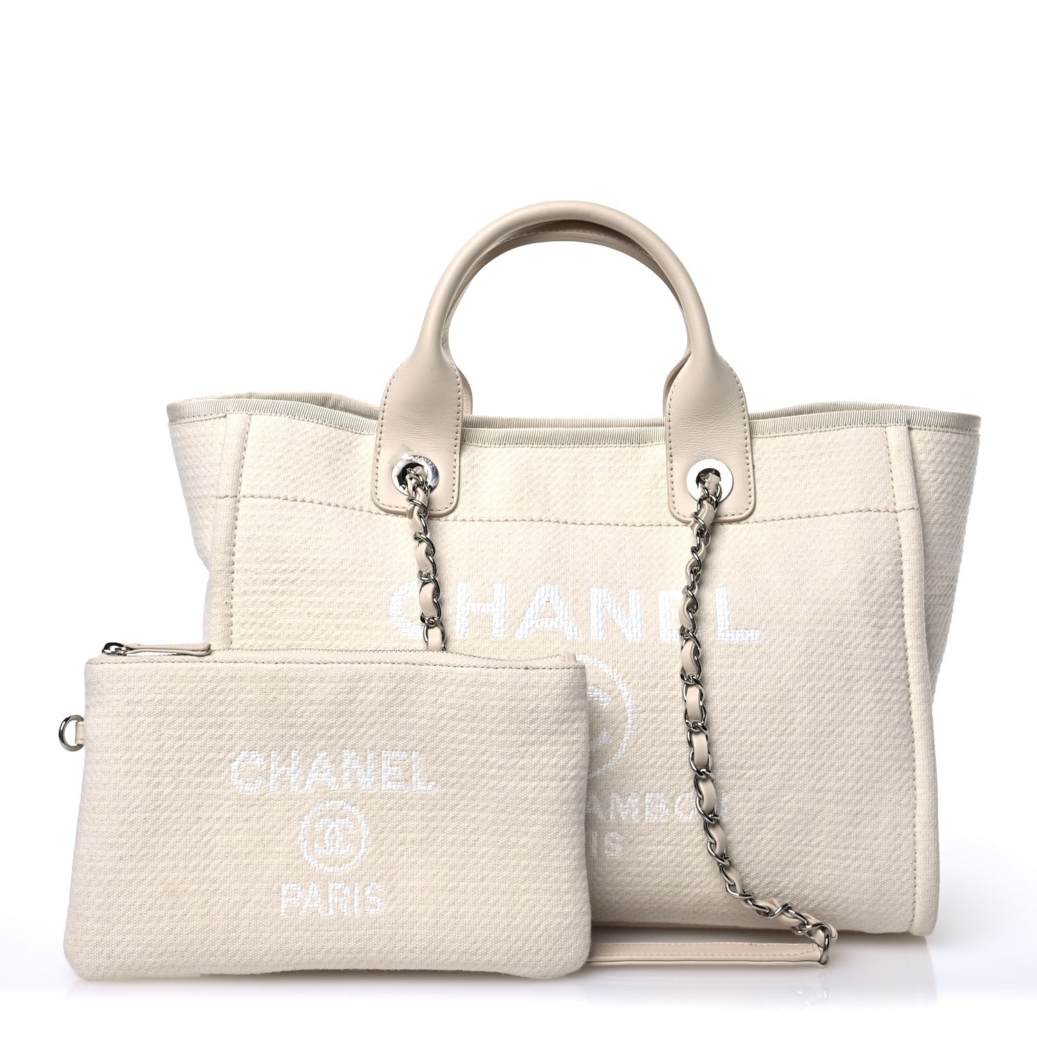Chanel Mixed Fibers Small Deauville Tote White 3 of 12
