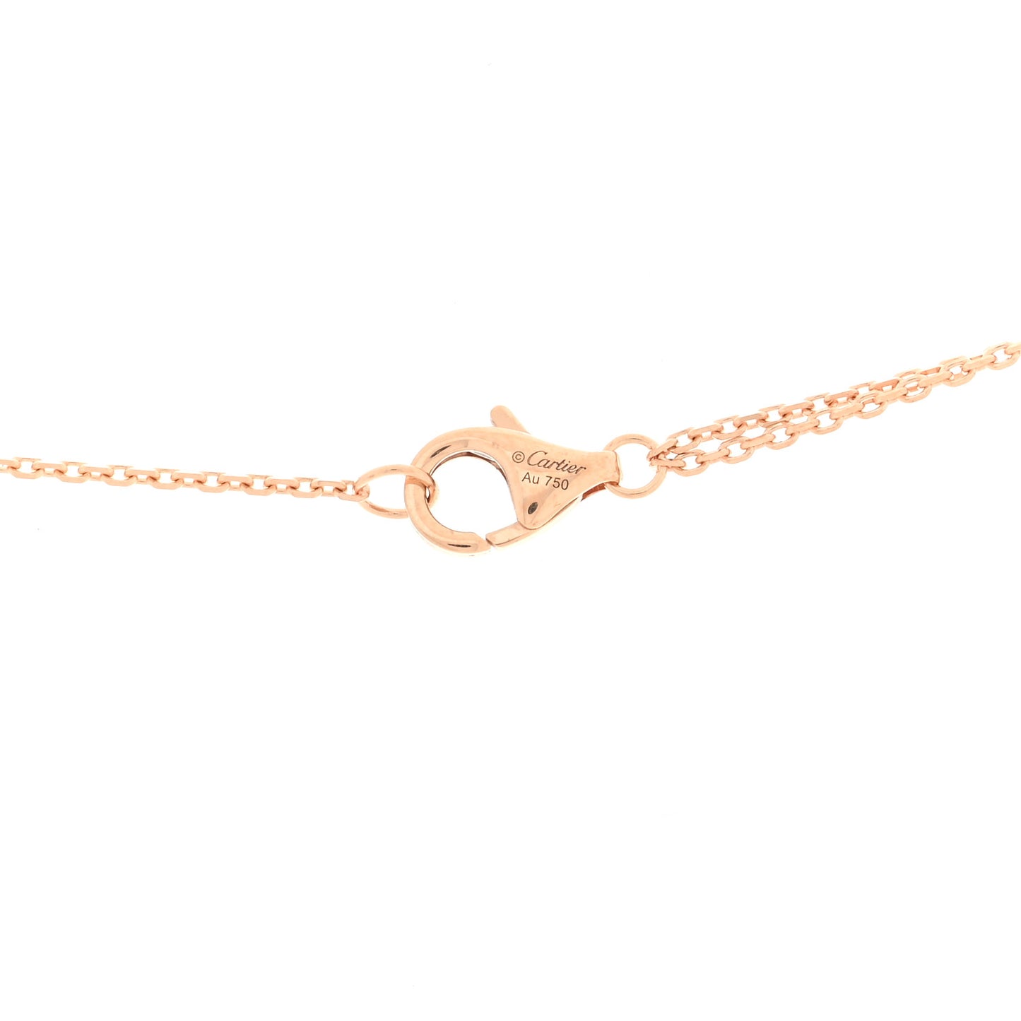 18K Pink Yellow White Gold Trinity Double Chain Pendant Necklace