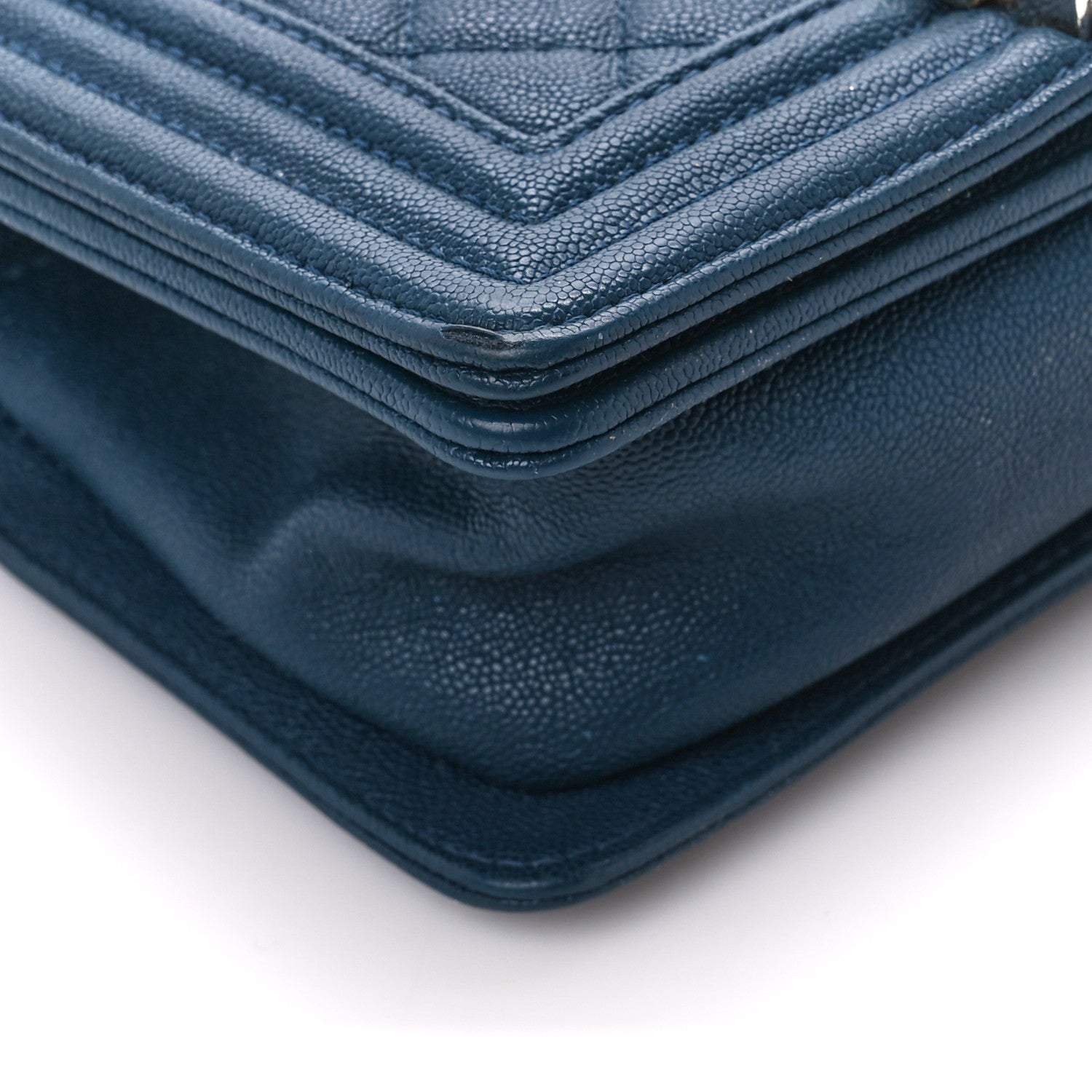 Chanel Caviar Quilted Small Boy Flap Blue 9 of 10