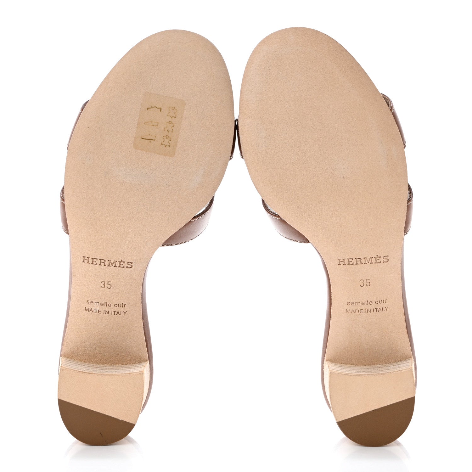 Hermes Calfskin Oasis Sandals 35 Gold 5 of 9
