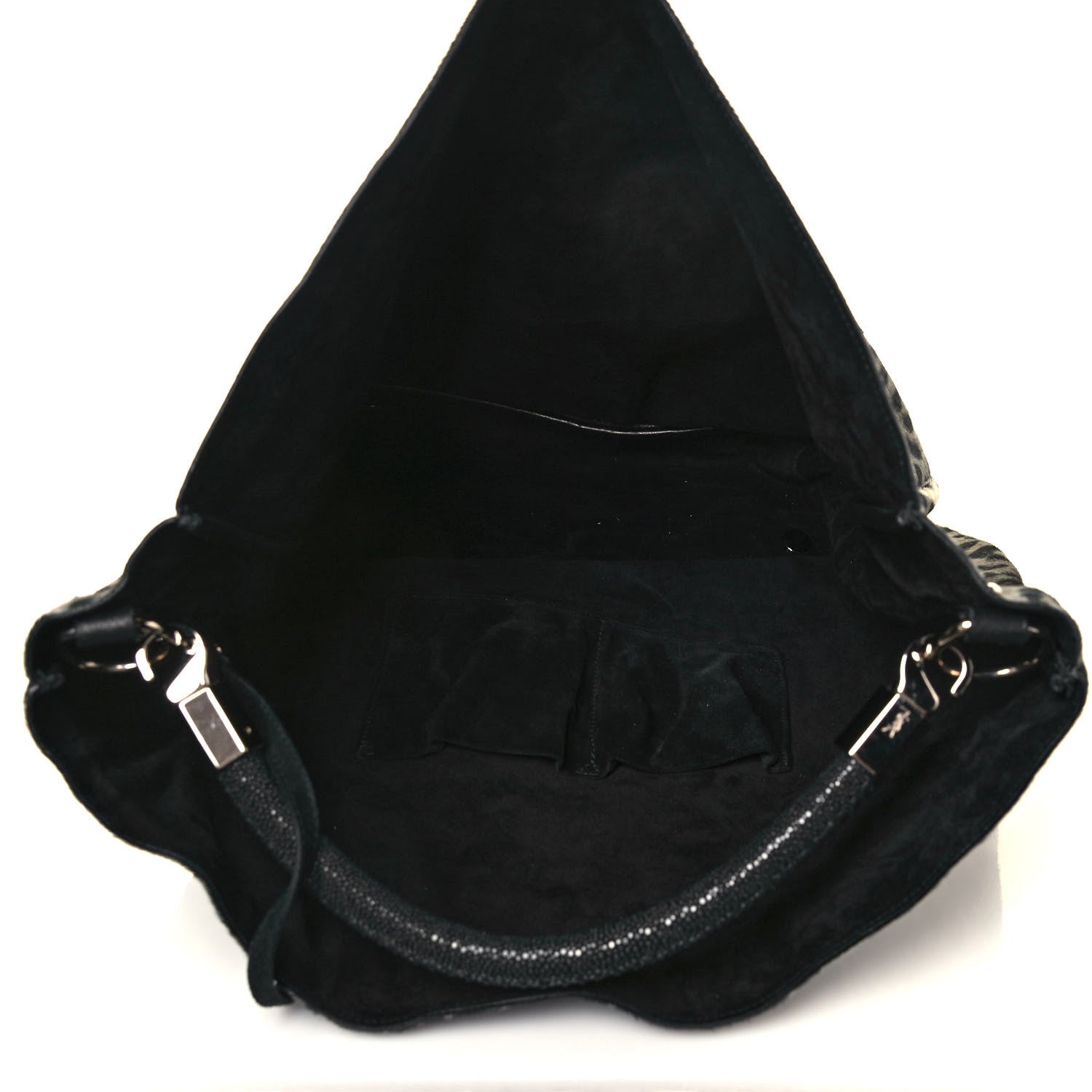 Saint Laurent Calf Hair Stingray Leopard Print Large Roady Hobo Black 4 of 10