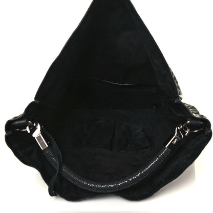 Saint Laurent Calf Hair Stingray Leopard Print Large Roady Hobo Black 4 of 10