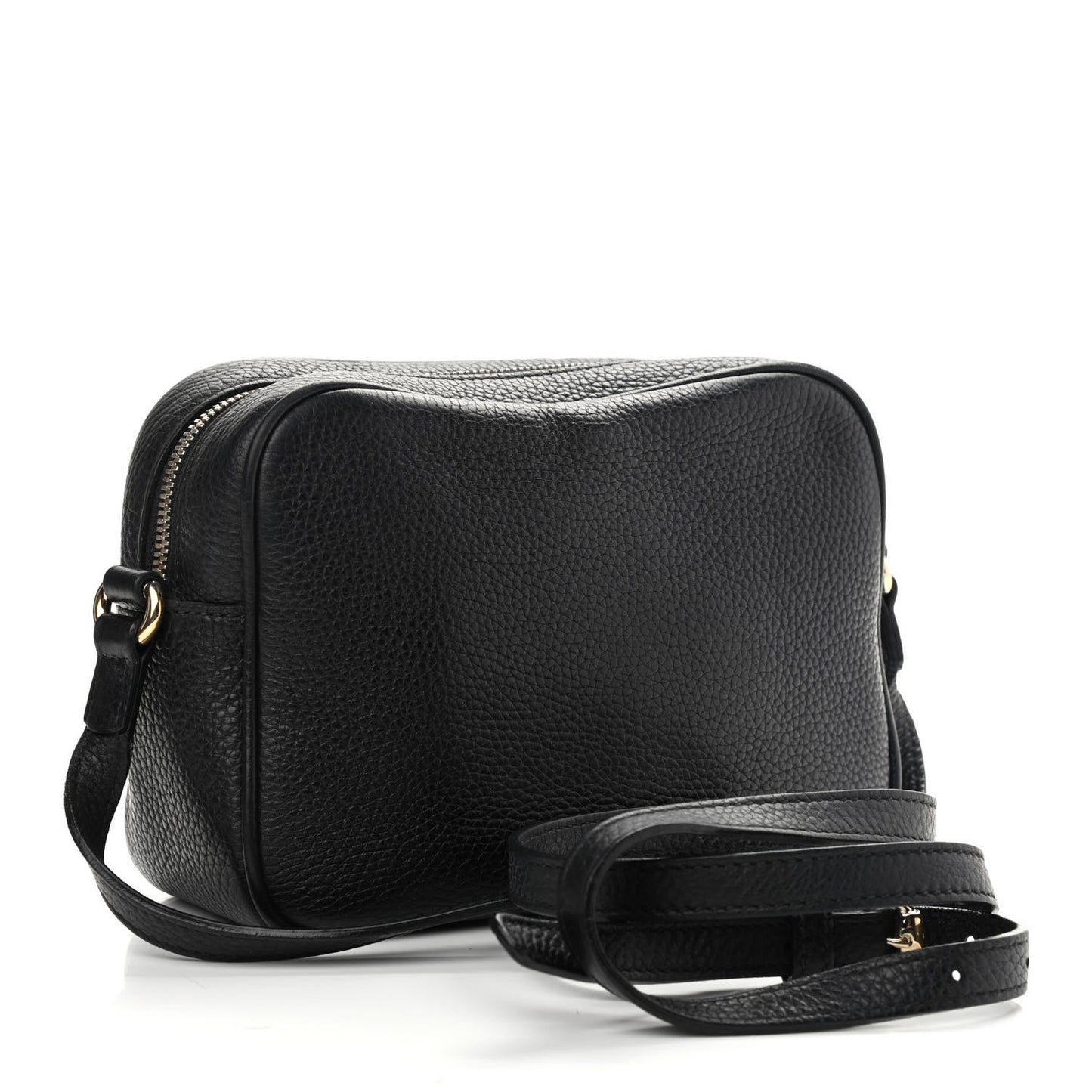 Pebbled Calfskin Small Soho Disco Bag Black