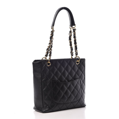 Chanel Caviar Quilted Petit Shopping Tote PST Black 3 of 10