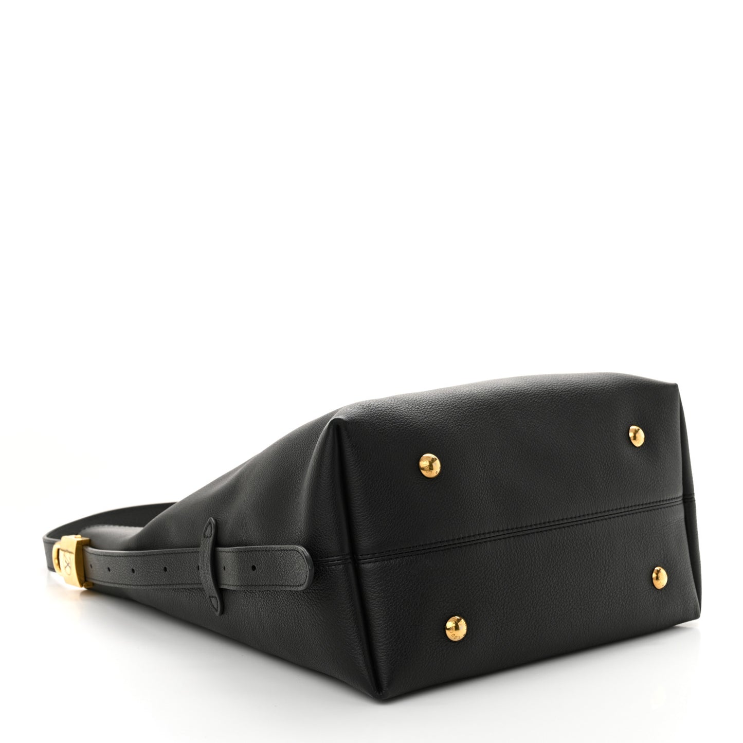 Grained Calfskin Low Key Hobo MM Black