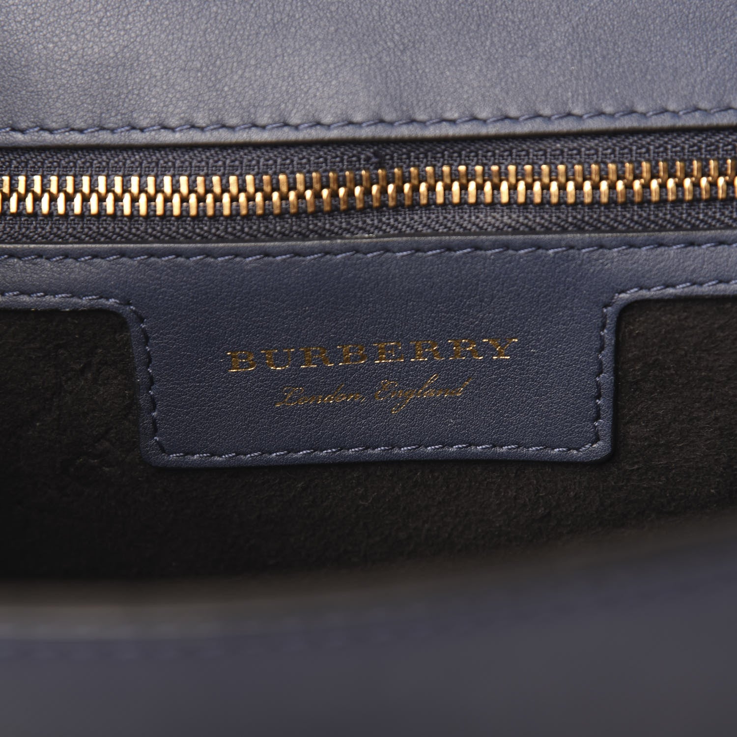 Burberry Trench Calfskin Medium DK88 Top Handle Bag Ink Blue 7 of 10