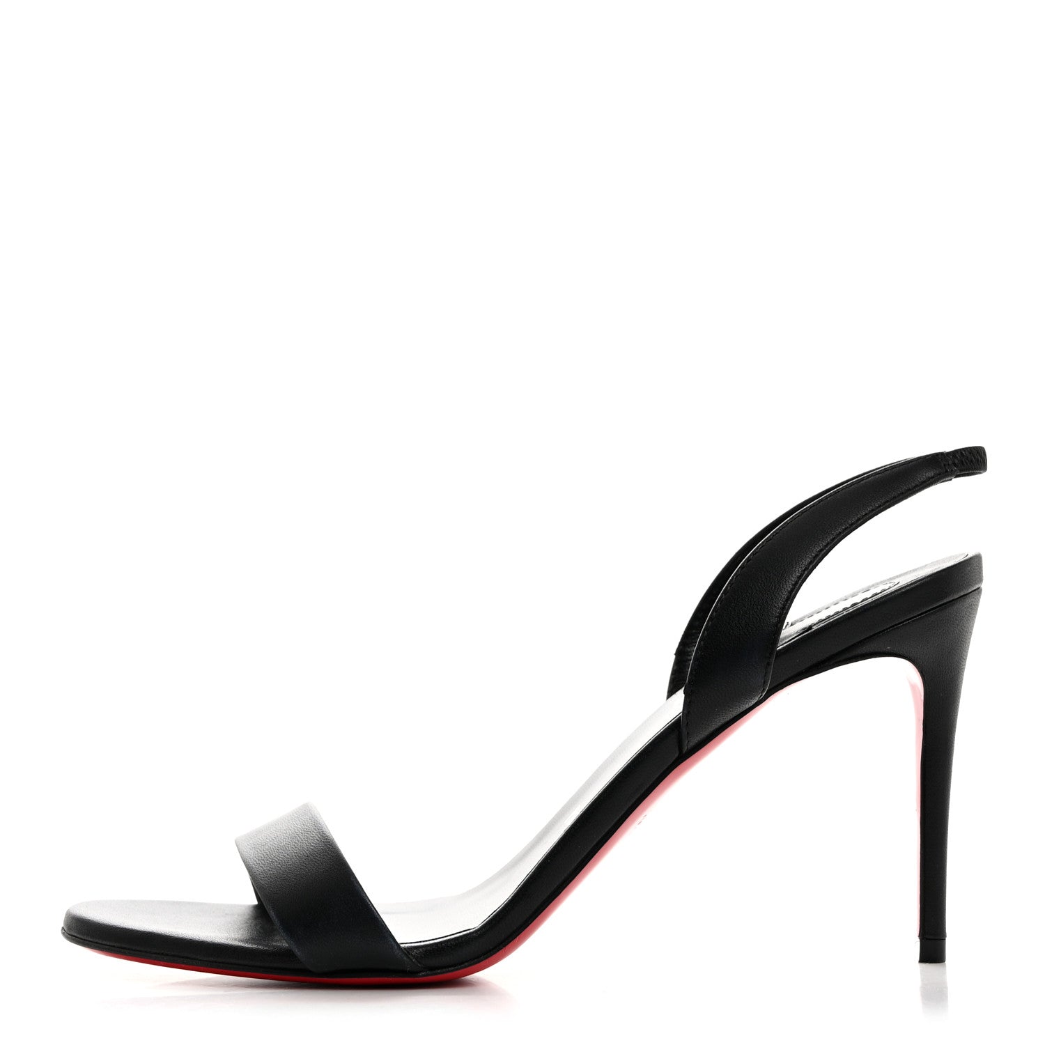 Christian Louboutin Calfskin O Marylin 85 Slingback Sandal Heels 39.5 Black 1 of 8