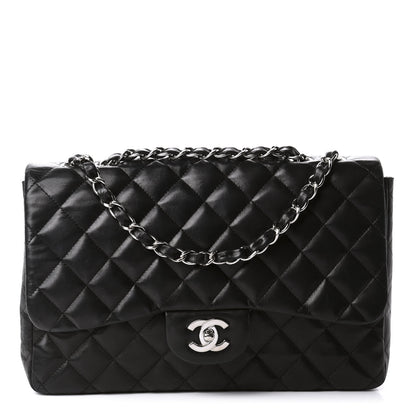 Chanel Lambskin Quilted Jumbo Single Flap Black 1 of 11