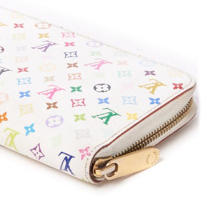 Louis Vuitton Monogram Multicolor Zippy Wallet White Litchi 4 of 9