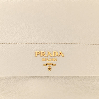 Prada Vitello Daino Flap Shoulder Bag Talco 9 of 11