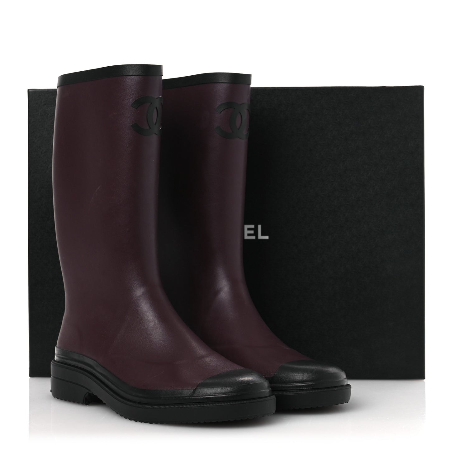 Caoutchouk CC High Boots 41 Dark Burgundy Black