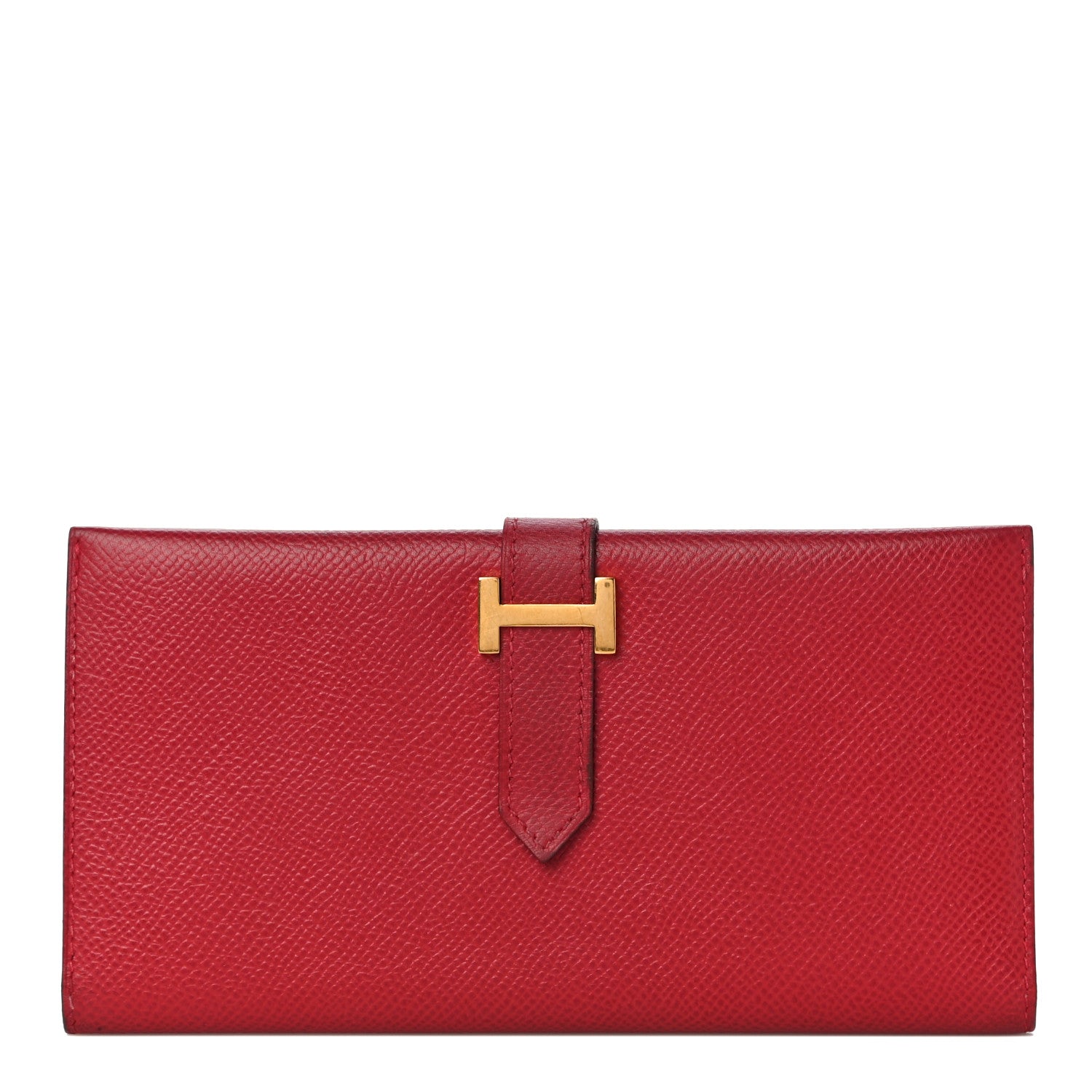Hermes Courchevel Bearn Gusset Wallet Rouge Vif 1 of 12