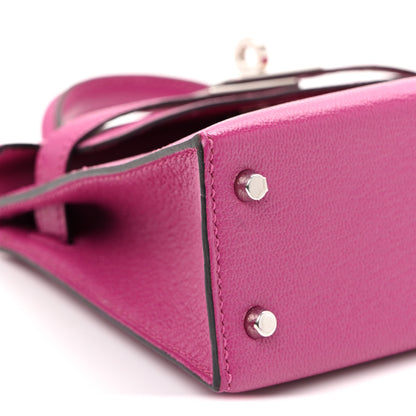 Hermes Chevre Mysore Mini Kelly Sellier 20 Rose Pourpre 9 of 11