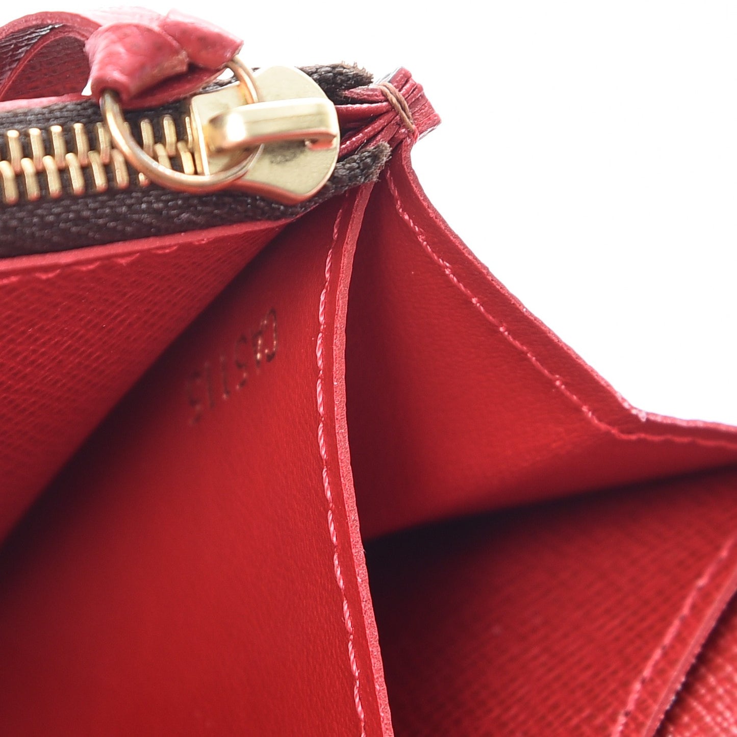 Damier Ebene Caissa Wallet Cherry