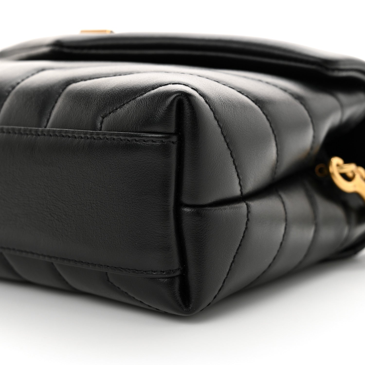 Saint Laurent Calfskin Y Quilted Monogram Toy Loulou Crossbody Bag Black 10 of 11