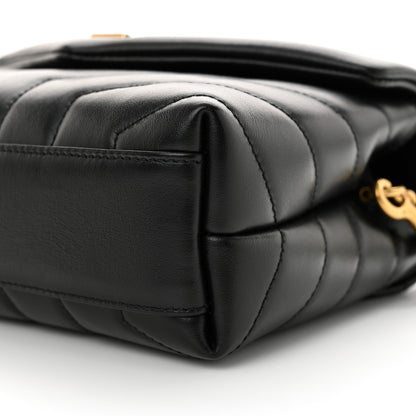 Saint Laurent Calfskin Y Quilted Monogram Toy Loulou Crossbody Bag Black 10 of 11