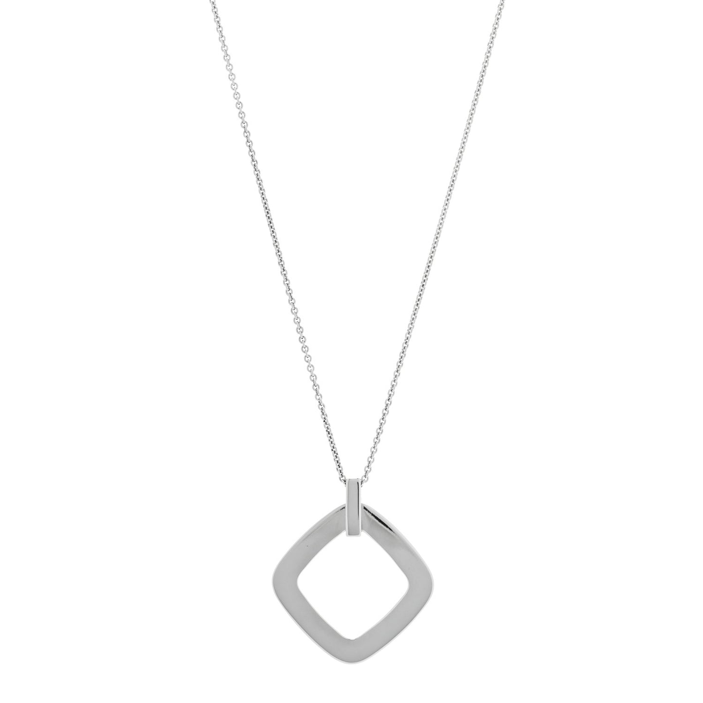Sterling Silver 1837 Open Square Pendant Necklace
