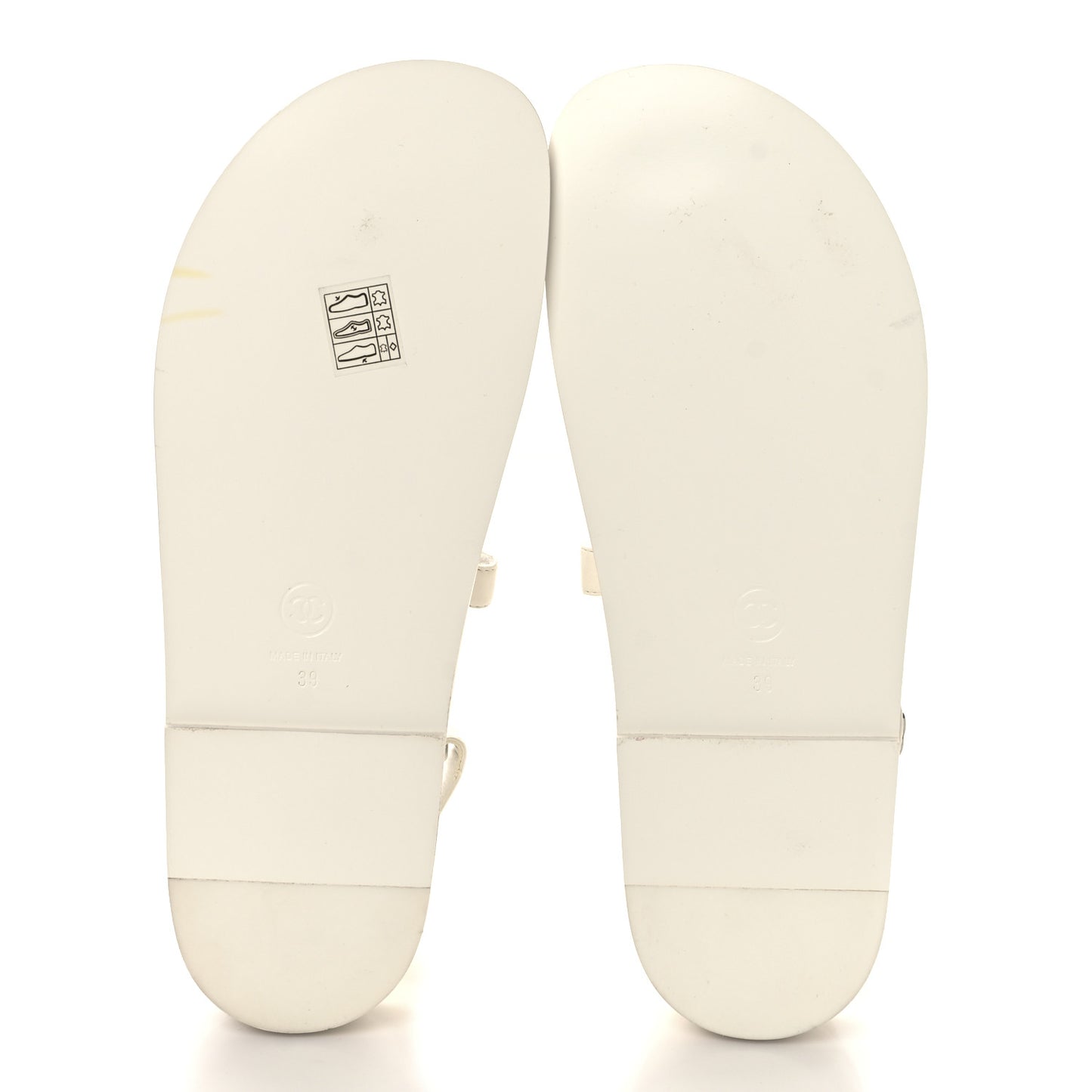 Lambskin Crystal CC Velcro Dad Sandals 39 White