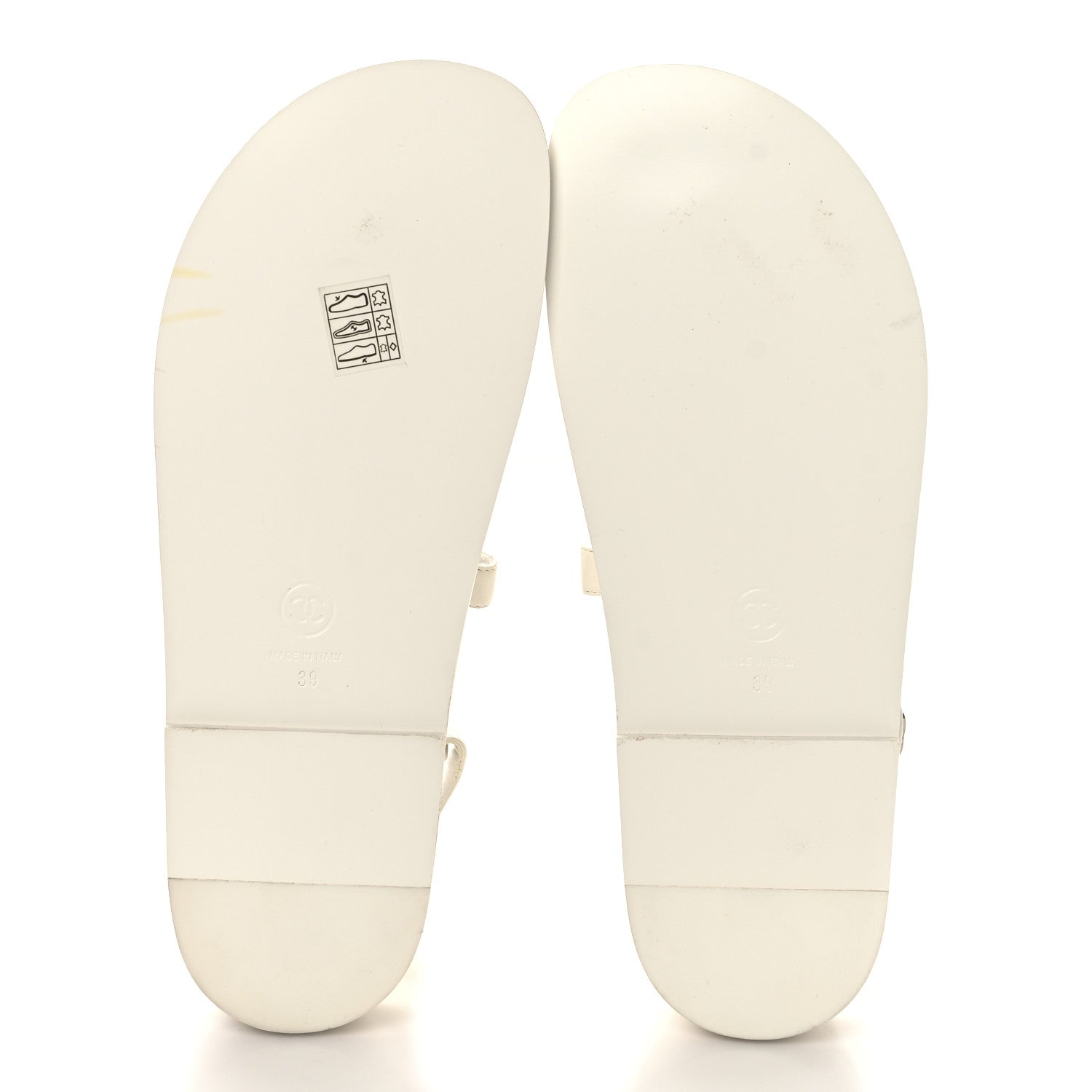 Chanel Lambskin Crystal CC Velcro Dad Sandals 39 White 6 of 9