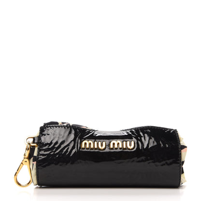 Miu Miu Nylon Patent Faille Foldable Tote Black Multicolor 9 of 10