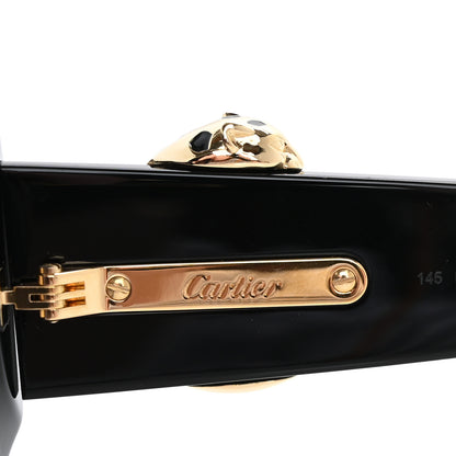 Cartier Acetate Panthere Square Sunglasses Black 6 of 8