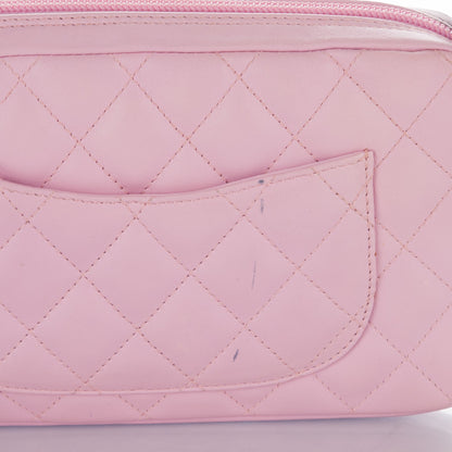 Chanel Calfskin Quilted Cambon Pochette Pink Black 9 of 9