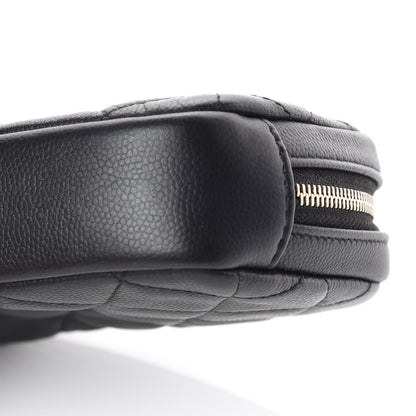 Chanel Caviar Quilted Small Curvy Pouch Cosmetic Case Black 9 of 9