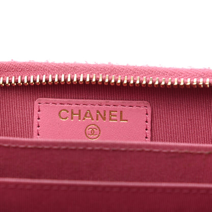 Chanel Lambskin Quilted Chanel 19 Zip Around Coin Purse Wallet Pink 25 of 25