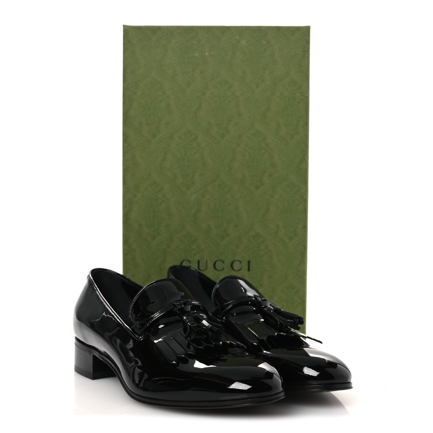 Gucci Vernice Crystal Mens Tassel Loafers 9.5 Black 1909599 – FASHIONPHILE