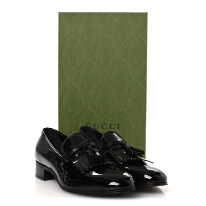 Gucci Vernice Crystal Mens Tassel Loafers 9.5 Black 13 of 13