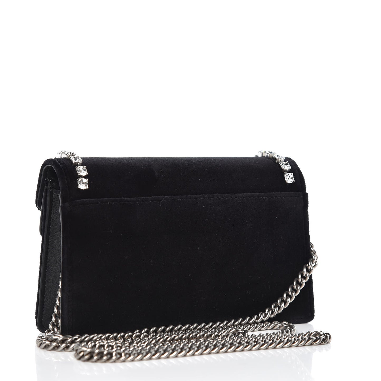 Velvet Crystal Super Mini Dionysus Shoulder Bag Black